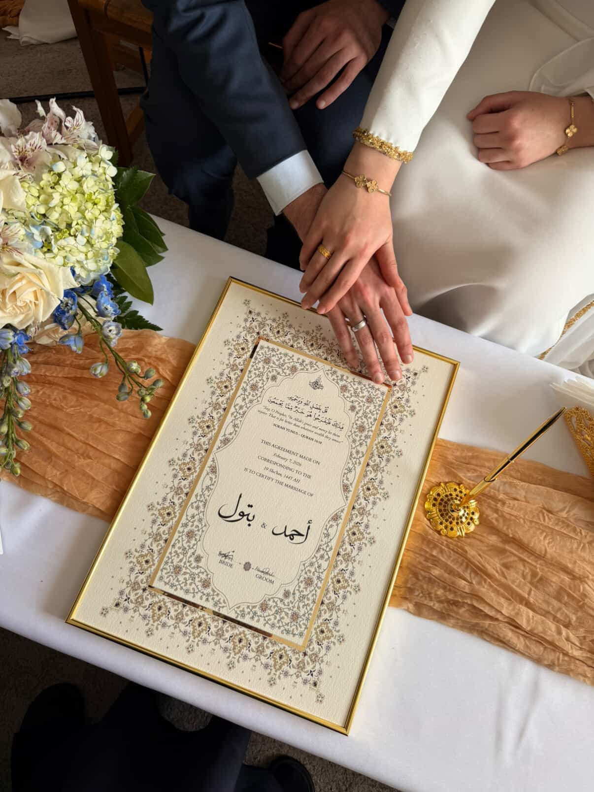 Bespoke marriage certificate by Ferya
